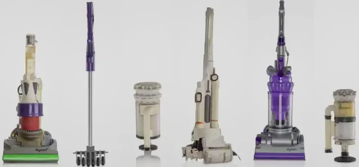 Quelques prototypes parmi les 5126 réalisés par James Dyson